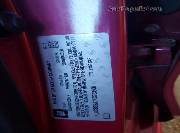 KL8CB6SA7KC763806 2019 CHEVROLET SPARK Pink Widok komory silnika