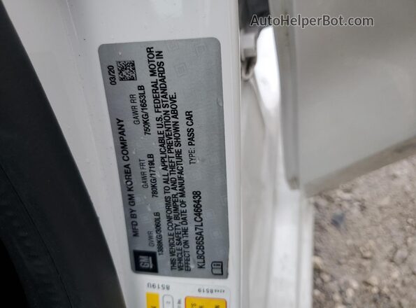 KL8CB6SA7LC466438 2020 CHEVROLET SPARK White Engine compartment view