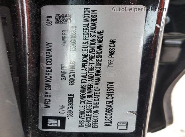 KL8CD6SA5LC415174 2020 CHEVROLET SPARK Black Вид підкапотного простору