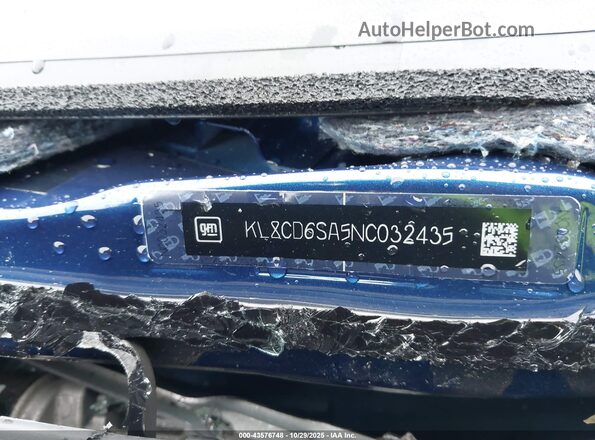 KL8CD6SA5NC032435 2022 CHEVROLET SPARK Blue Вид підкапотного простору
