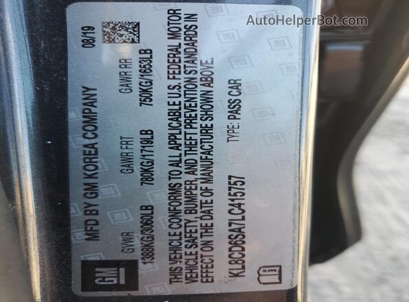 KL8CD6SA7LC415757 2020 CHEVROLET SPARK Gray VIN sticker view