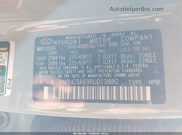 KM8HC3A69RU013880 2024 HYUNDAI KONA ELECTRIC Green 