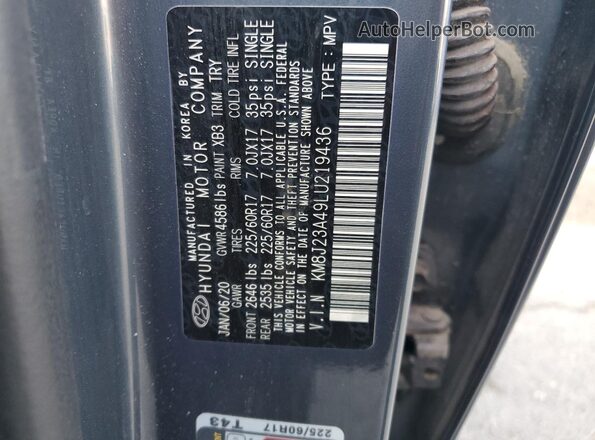 KM8J23A49LU219436 2020 HYUNDAI TUCSON Charcoal ძრავის განყოფილების ხედი
