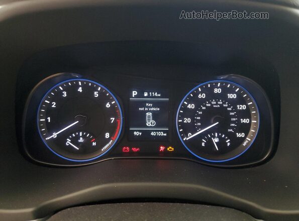 KM8K22AA1LU515149 2020 HYUNDAI KONA Red Vista del cuadro de instrumentos