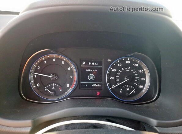 KM8K22AA2LU592628 2020 HYUNDAI KONA Красный Вид щитка приборов