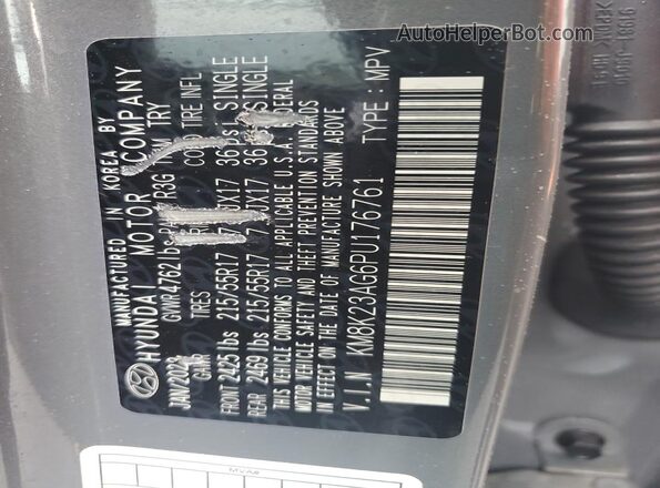KM8K23AG6PU176761 2023 HYUNDAI KONA Gray 