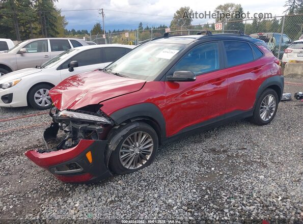 KM8K2CAA7KU336845 2019 HYUNDAI KONA Red Vista tres cuartos delantera izquierda