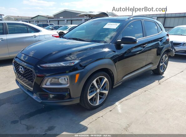 KM8K53A57LU426766 2020 HYUNDAI KONA Black Առջևի ձախ երեք քառորդ տեսարան