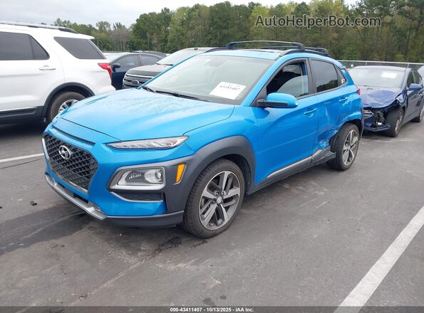 KM8K53A59LU532572 2020 HYUNDAI KONA Light Blue Vista tres cuartos delantera izquierda