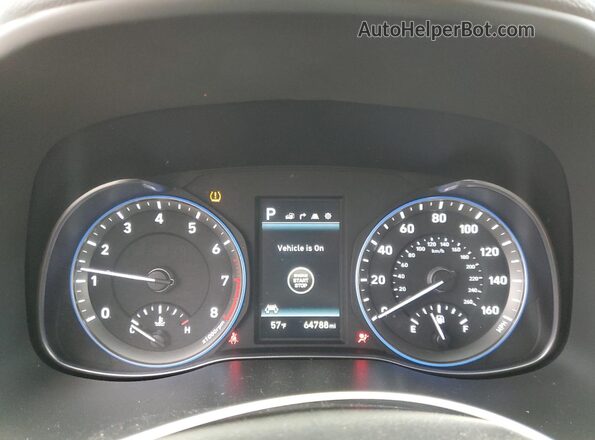 KM8K5CA50LU449810 2020 HYUNDAI KONA Silver Widok zestawu wskaźników