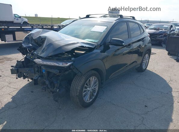 KM8K62AA0MU699036 2021 HYUNDAI KONA Black წინა მარცხენა ხედი სამი მეოთხედიდან