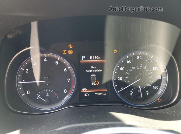 KM8K62AA7LU453115 2020 HYUNDAI KONA Белый Вид щитка приборов