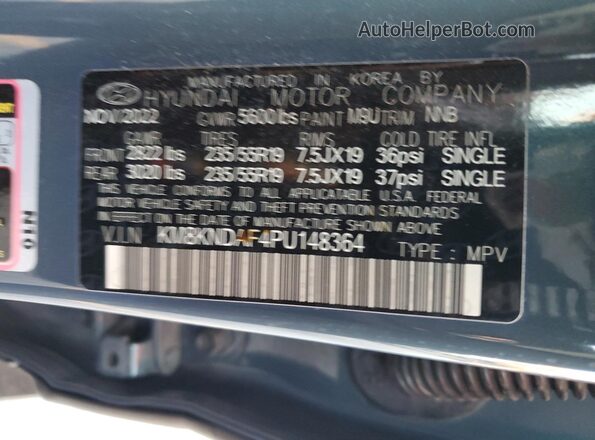 KM8KNDAF4PU148364 2023 HYUNDAI IONIQ Green Widok wnętrza 360 stopni
