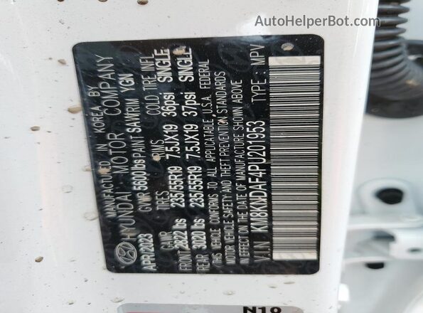 KM8KNDAF4PU201953 2023 HYUNDAI IONIQ White Engine compartment view