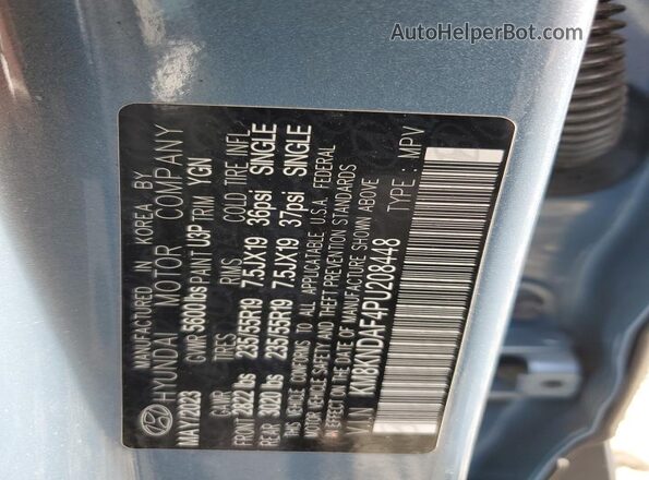 KM8KNDAF4PU208448 2023 HYUNDAI IONIQ Blue VIN sticker view