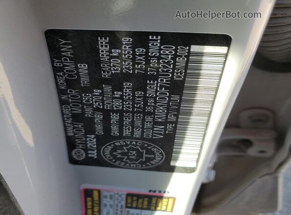 KM8KNDDF7RU323480 2024 HYUNDAI IONIQ Gray VIN კოდის სტიკერის ხედი