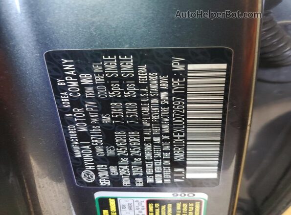 KM8R1DHEXLU072697 2020 HYUNDAI PALISADE Charcoal სალონის 360-გრადუსიანი ხედი