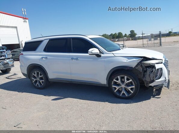 KM8R34HEXLU057093 2020 HYUNDAI PALISADE White Widok wnętrza z tyłu