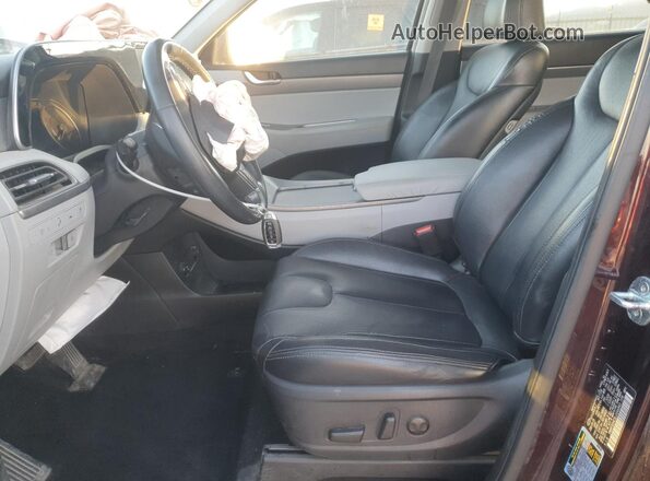 KM8R3DHE5LU046843 2020 HYUNDAI PALISADE Темно-бордовый Вид салона спереди