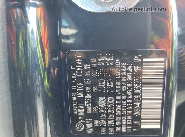 KM8R44HE9LU085979 2020 HYUNDAI PALISADE Black Widok wnętrza 360 stopni