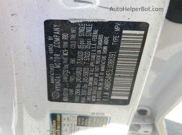 KM8R54HE5LU088391 2020 HYUNDAI PALISADE White Widok komory silnika