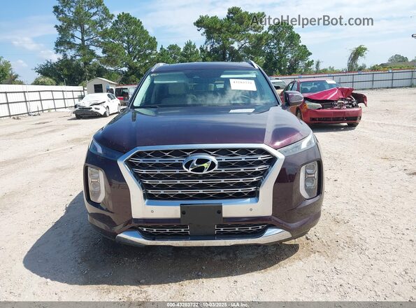 KM8R54HE7LU129345 2020 HYUNDAI PALISADE Maroon Widok wnętrza z tyłu