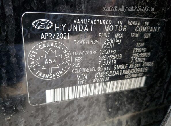 KM8S5DA1XMU009419 2021 HYUNDAI SANTA Black VIN կոդի պիտակի տեսք