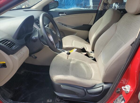 KMHCT4AE7GU082085 2016 HYUNDAI ACCENT Red Вид салону спереду