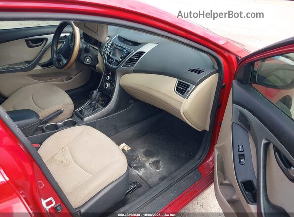 KMHDH4AE7GU587503 2016 HYUNDAI ELANTRA Red Widok wnętrza z przodu
