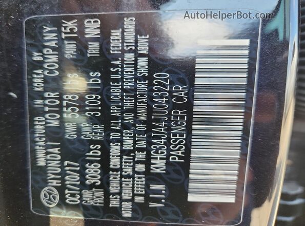 KMHG34JA4JU043220 2018 GENESIS G90 Black 