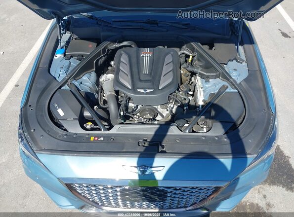 KMHGN4JB2KU290739 2019 GENESIS G80 Бирюзовый Вид сзади