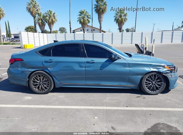 KMHGN4JB2KU290739 2019 GENESIS G80 Бирюзовый Вид задней части салона