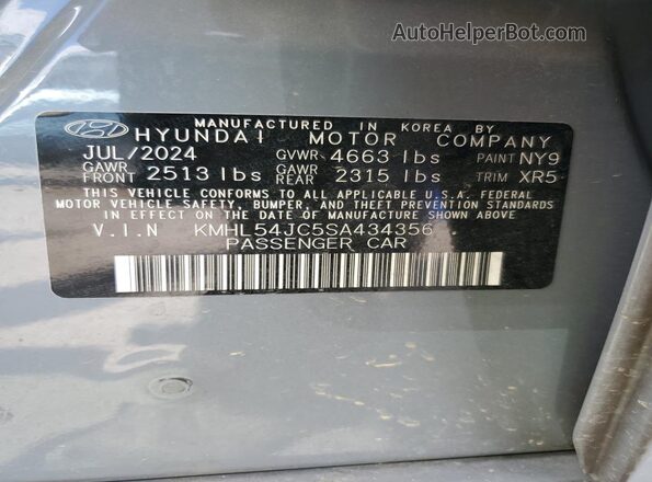 KMHL54JC5SA434356 2025 HYUNDAI SONATA Gray Շարժիչի բաժամունքի տեսք