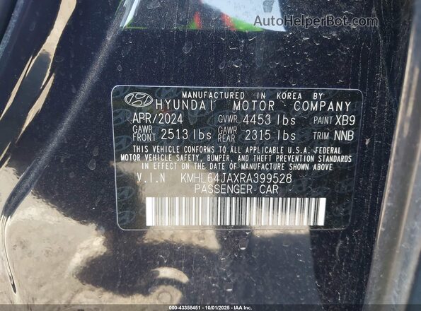 KMHL64JAXRA399528 2024 HYUNDAI SONATA Black Widok komory silnika