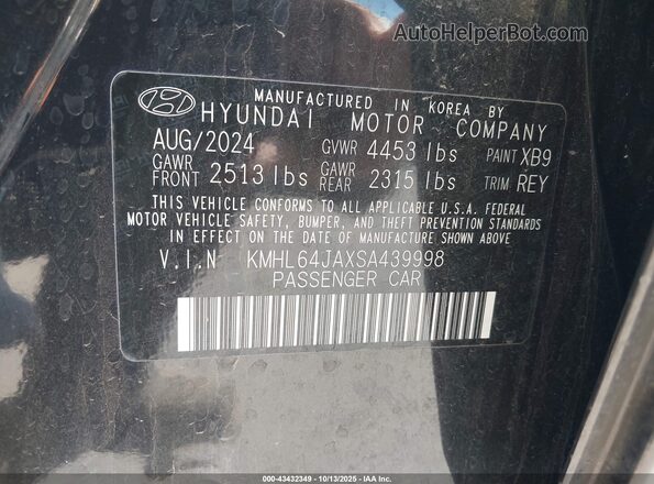 KMHL64JAXSA439998 2025 HYUNDAI SONATA Черный Вид подкапотного пространства