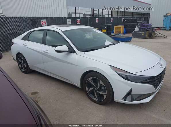 KMHLN4AJ0MU007859 2021 HYUNDAI ELANTRA HYBRID Белый Вид задней части салона