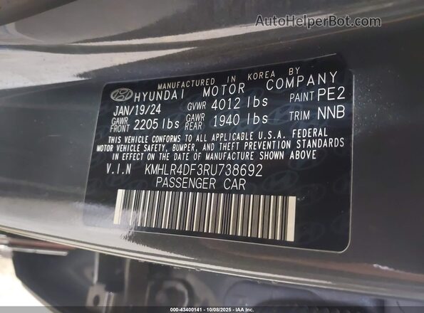 KMHLR4DF3RU738692 2024 HYUNDAI ELANTRA Gray 