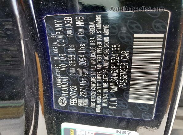 KMHLS4AG3PU524168 2023 HYUNDAI ELANTRA Black Widok komory silnika