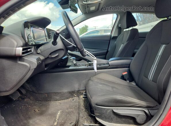 KMHLS4AG7NU307591 2022 HYUNDAI ELANTRA Red Widok wnętrza z przodu