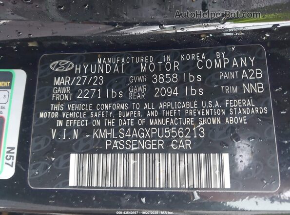 KMHLS4AGXPU556213 2023 HYUNDAI ELANTRA Black 