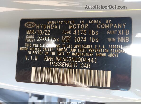 KMHLW4AK6NU004441 2022 HYUNDAI ELANTRA N Blue 