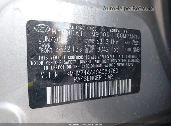 KMHM24AA4SA083760 2025 HYUNDAI IONIQ 6 Silver Engine compartment view