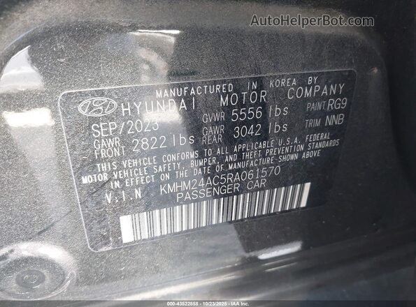 KMHM24AC5RA061570 2024 HYUNDAI IONIQ 6 Black ძრავის განყოფილების ხედი