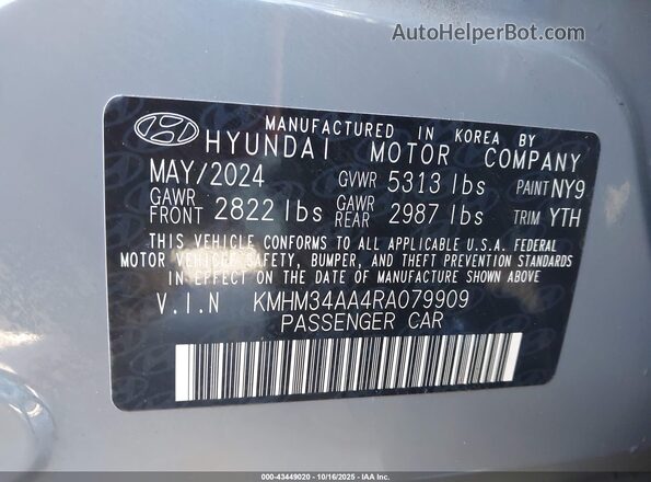 KMHM34AA4RA079909 2024 HYUNDAI IONIQ 6 Gray Vista del compartimento del motor