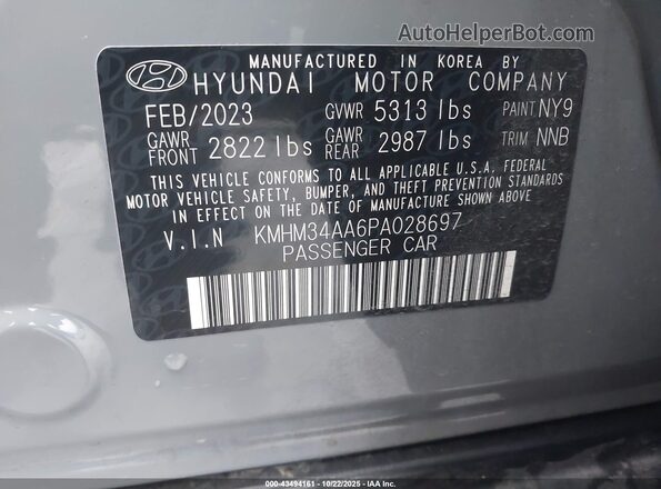 KMHM34AA6PA028697 2023 HYUNDAI IONIQ 6 Silver Widok komory silnika