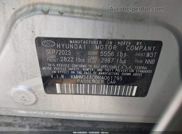 KMHM34AC0RA061795 2024 HYUNDAI IONIQ 6 Silver Widok komory silnika