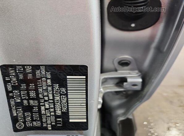 KMHRB8A33MU072944 2021 HYUNDAI VENUE Серый Вид подкапотного пространства