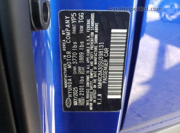 KMHRC8A30SU398131 2025 HYUNDAI VENUE Blue 