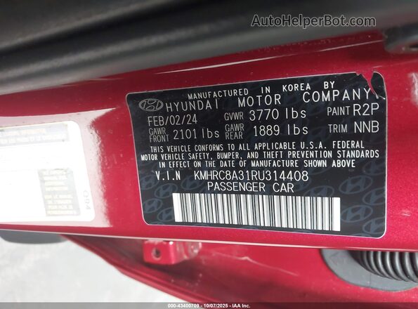 KMHRC8A31RU314408 2024 HYUNDAI VENUE Red Engine compartment view