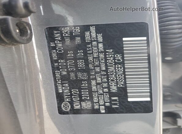 KMHRC8A33MU084914 2021 HYUNDAI VENUE Gray VIN sticker view